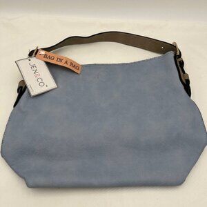 NWT Jen&Co Alexa Light Blue Vegan Leather Shoulder Hobo Bag Purse M1816
